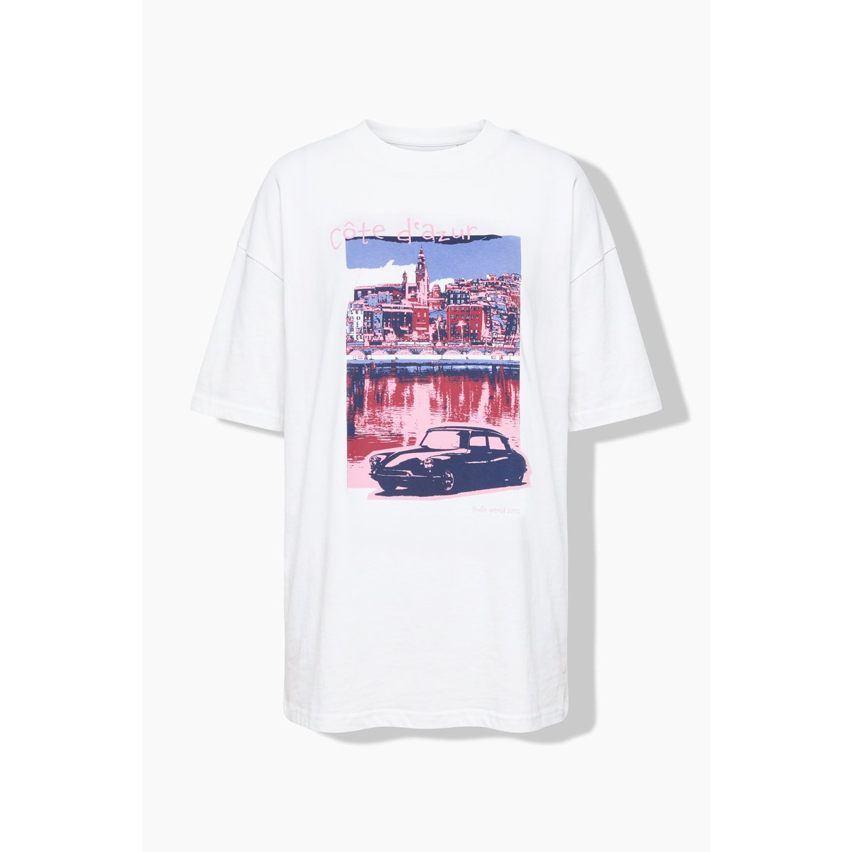 T-shirt oversize, imprimé Côte d'Azur blanc cassé, STUDIO UNTOLD