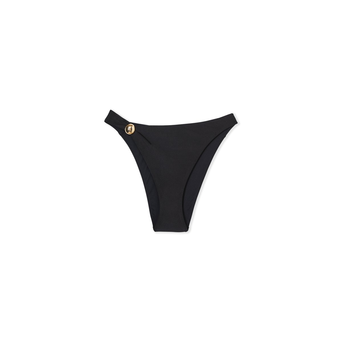 Bas de maillot de bain brésilien high leg avec détail bijou SOLSTICE noir, ETAM