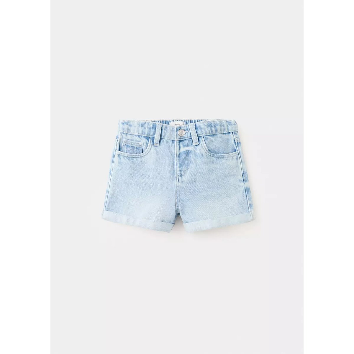Short en jean à revers bleu clair, MANGO BABY