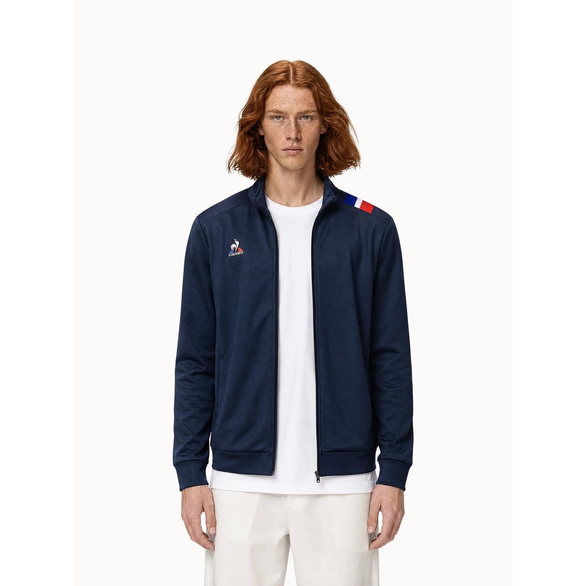 Veste zippée avec détails tricolores Teamsport blue, LE COQ SPORTIF