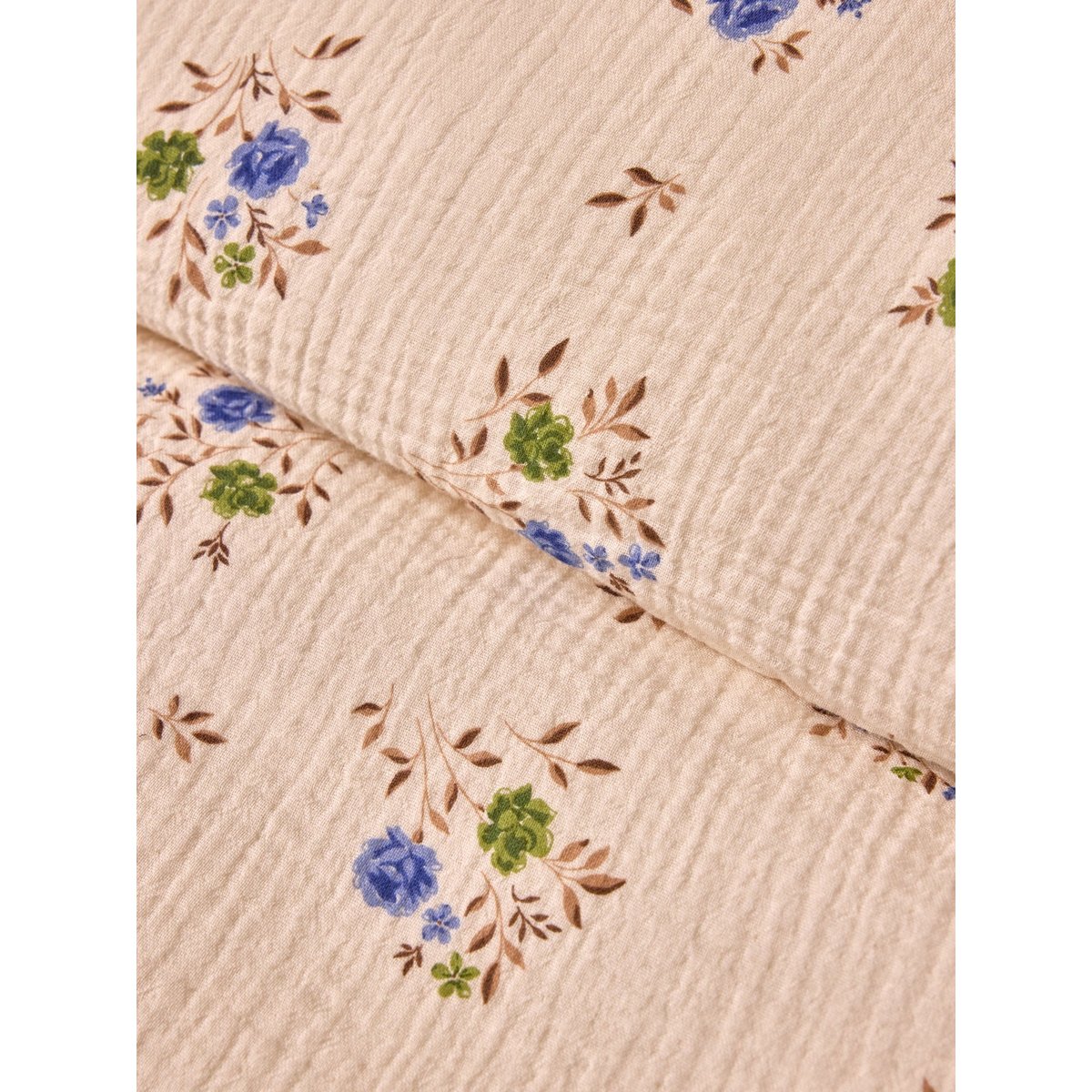 Housse de couette gaze de coton "LOUISON" imprimé rosa blue, CYRILLUS