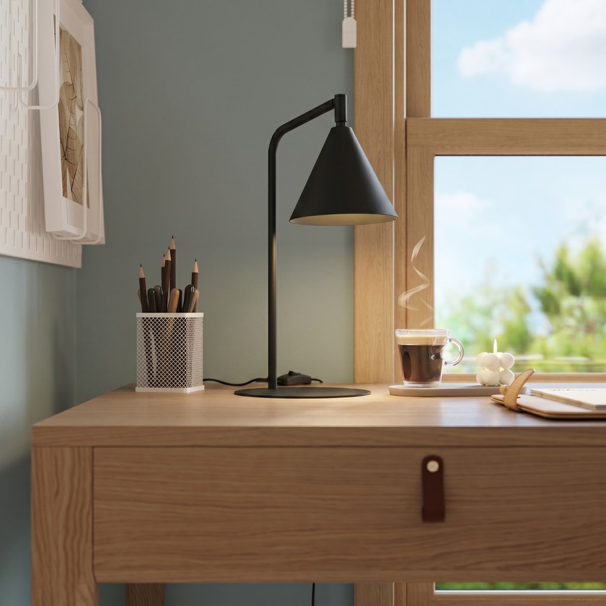 Lampe de bureau Acier Noir E14 1 NOX noir, EDEN