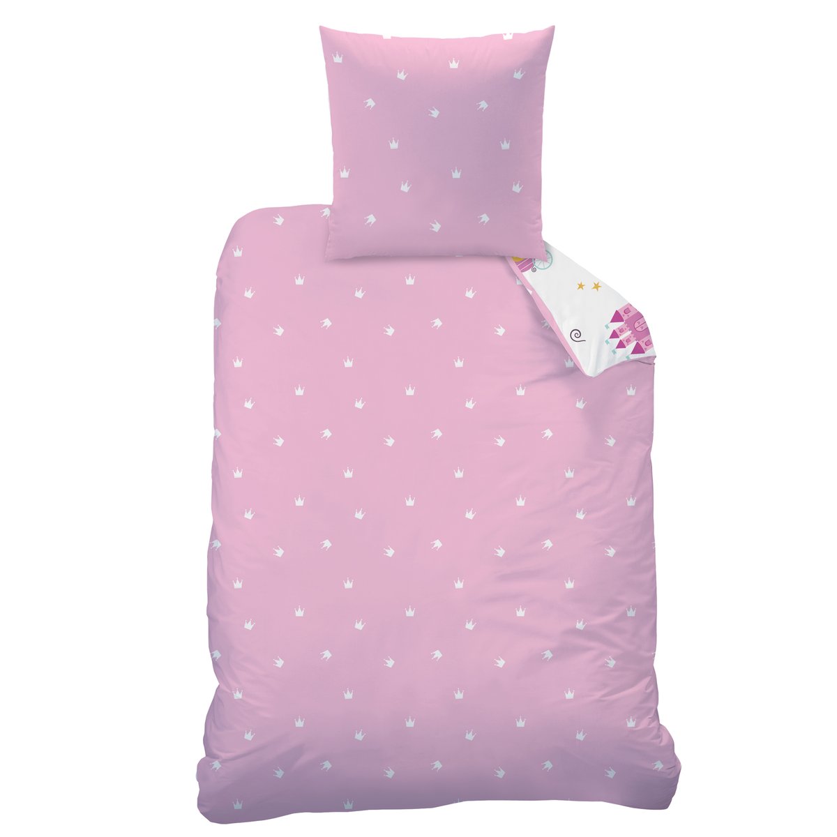 Parure de lit imprimée 100% coton, MERVEILLE rose, MATT ET ROSE