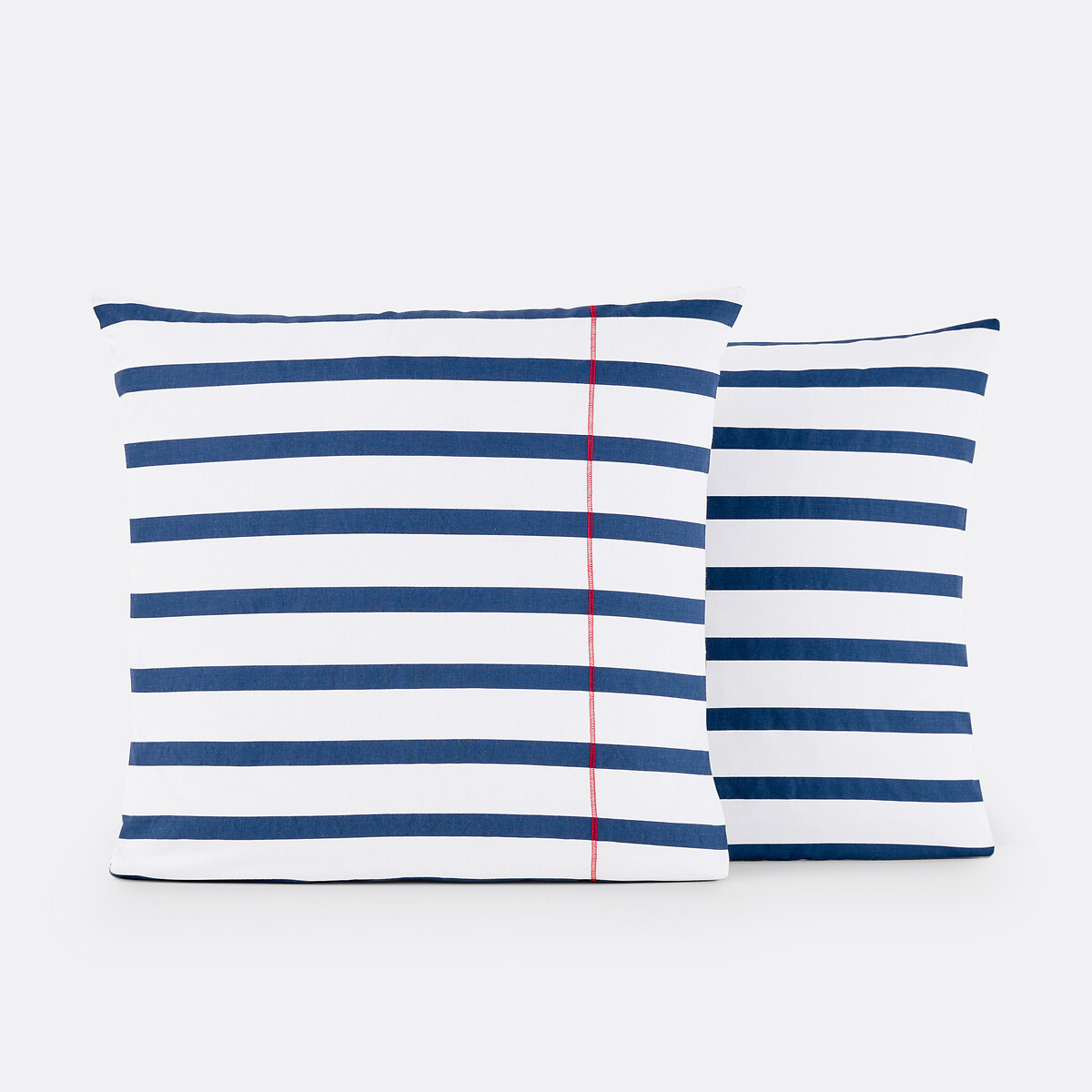 Taie d’oreiller pur coton, Malo blanc/marine, LA REDOUTE INTERIEURS
