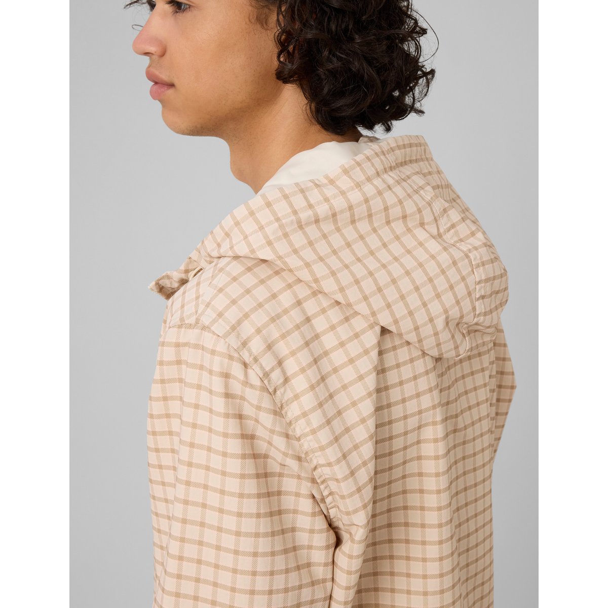 Blouson léger à capuche blanc cassé, BZB