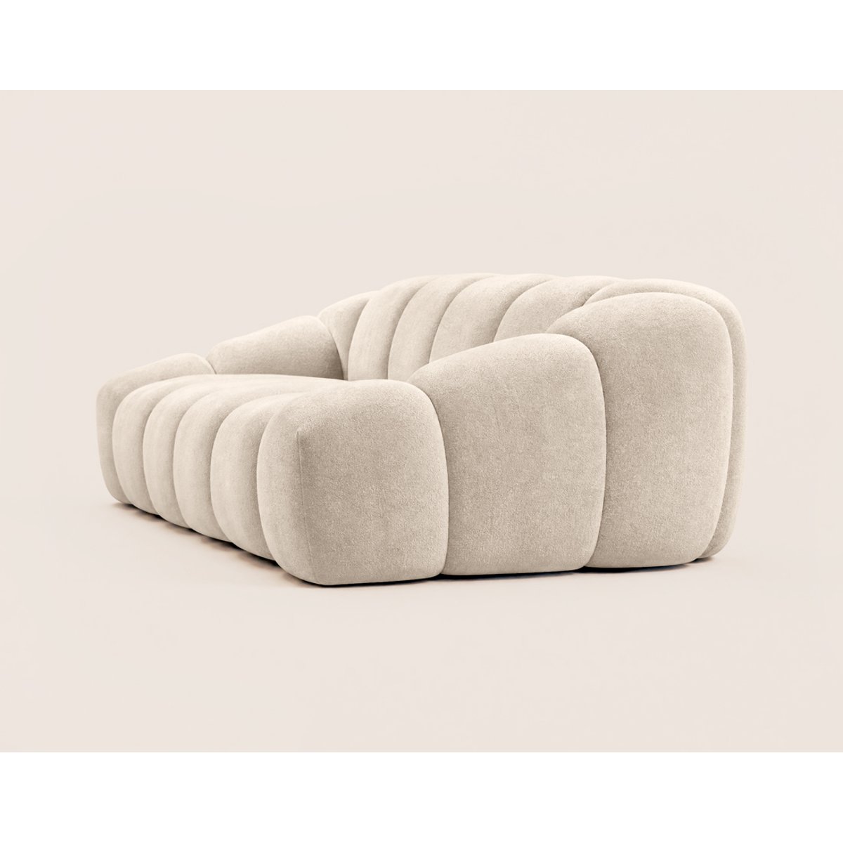 Canapé en velours texturé style contemporain, AVA beige, BEST MOBILIER