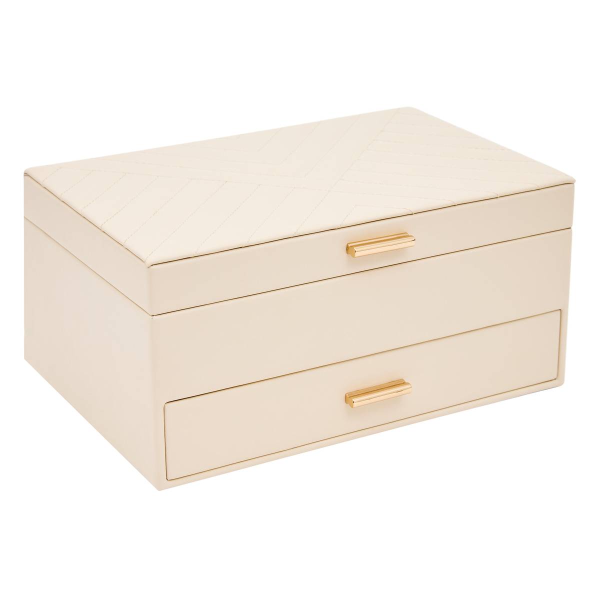 Boîte à bijoux rectangulaire avec tiroir NATTY blanc, ATMOSPHERA