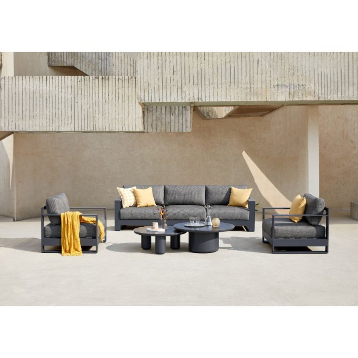 Canapé 3 places en aluminium, IRIS gris anthracite, AU JARDIN DE CHLOÉ