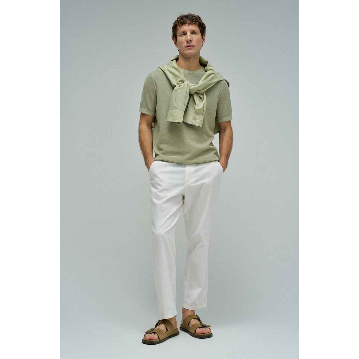 T-SHIRT EN MAILLE TRICOTÉE beige, SALSA JEANS