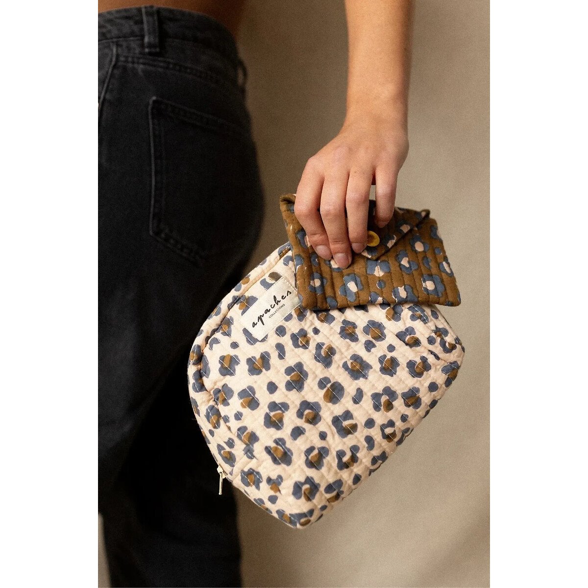 Trousse con stampa leopardata, GAYA leopardo tinta unita, APACHES COLLECTIONS