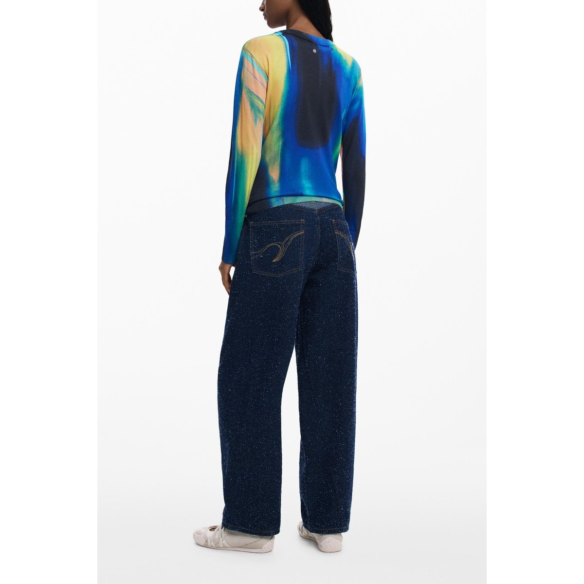 Pull fin dégradé vertical bleu, DESIGUAL