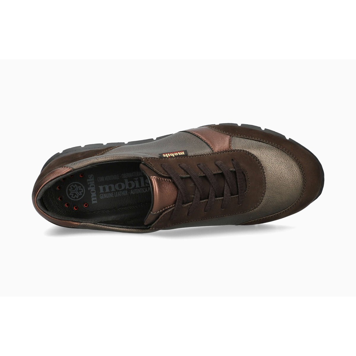 Baskets en cuir / textile DALILHA marron foncé p5146067, MEPHISTO