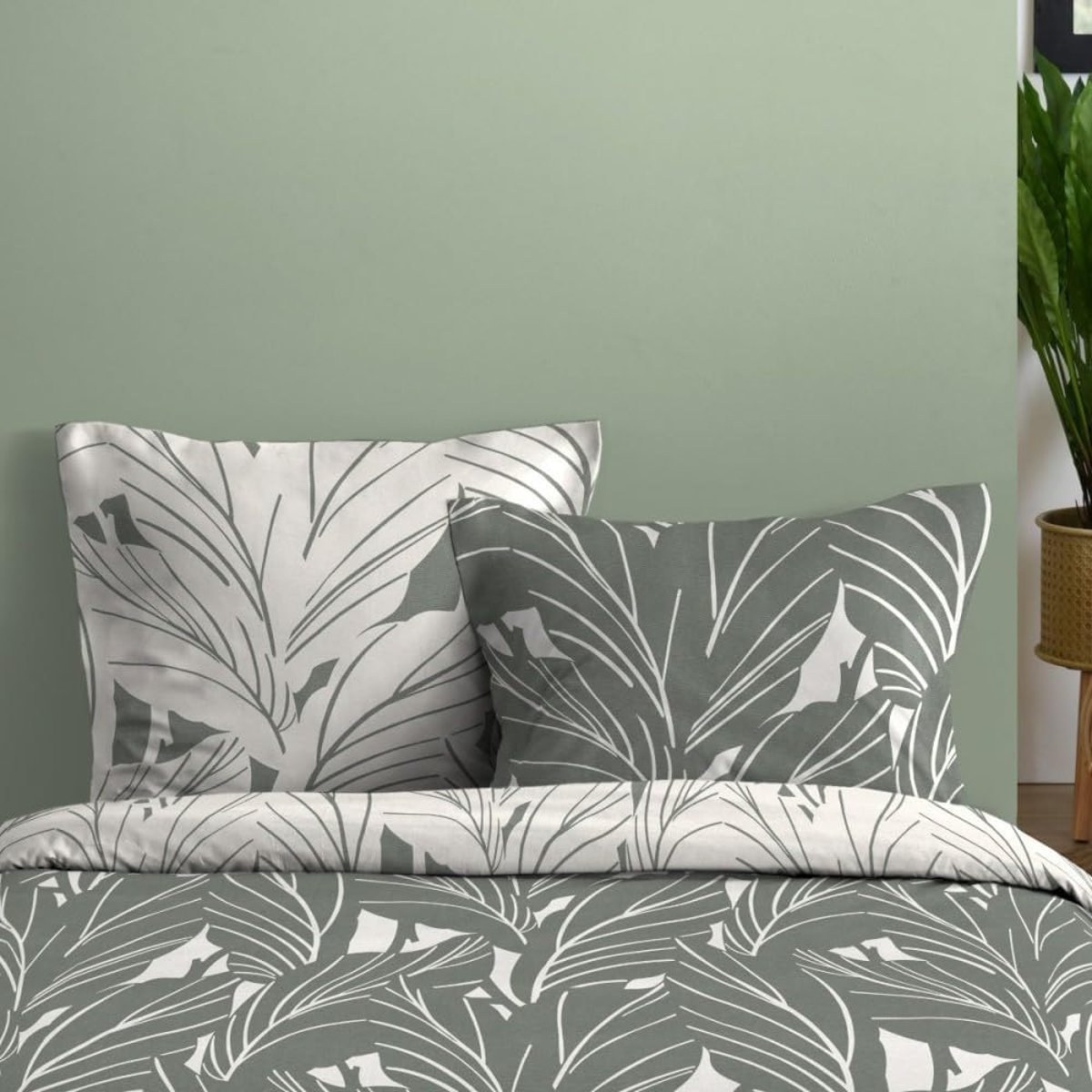 Parure de lit motif Tropical vert, EDEN