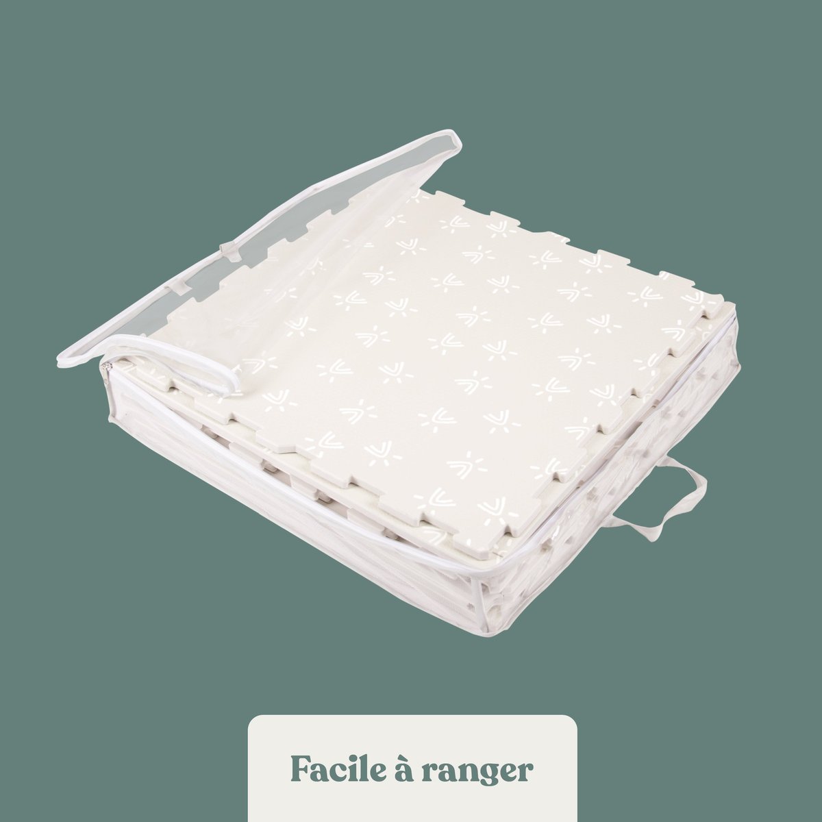 Tapis de jeu en mousse pour bébé beige, ACTIVE TOTS