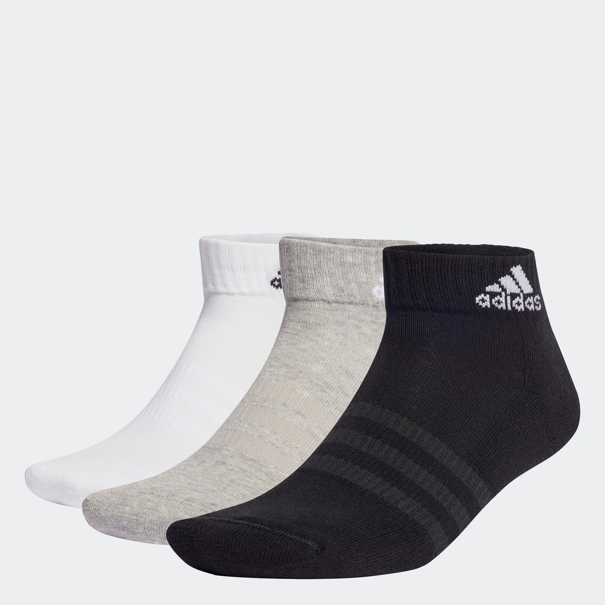 Lot de 6 paires socquettes matelassées Sportswear medium grey heather / white / black, adidas Performance