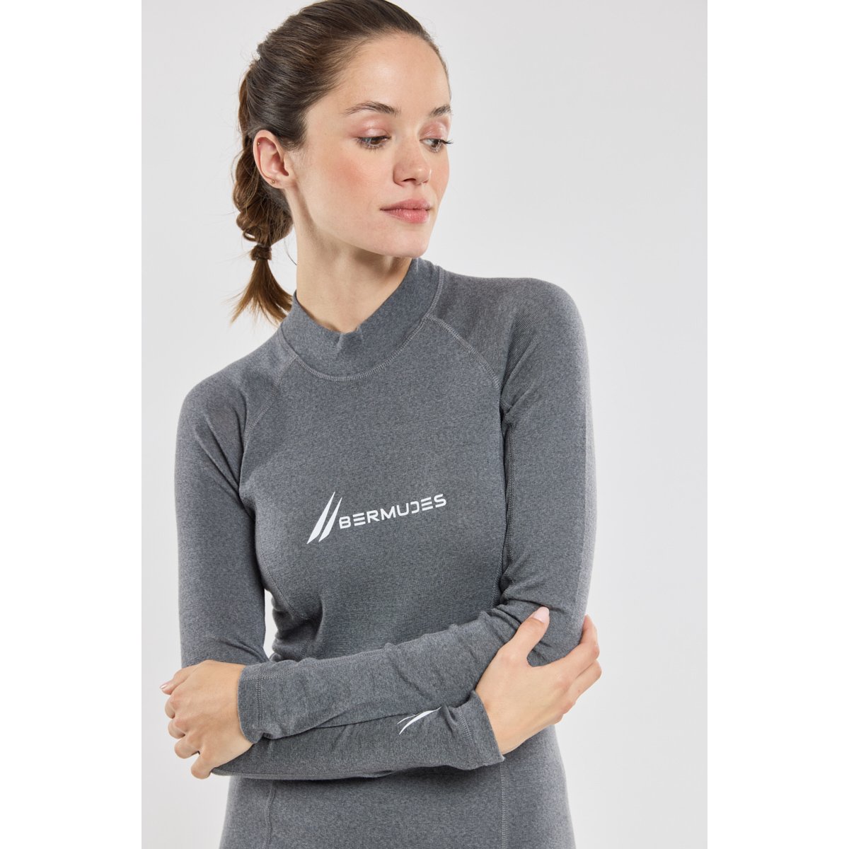 T-shirt thermique 3 OLIVIANNA gris moyen chine, BERMUDES