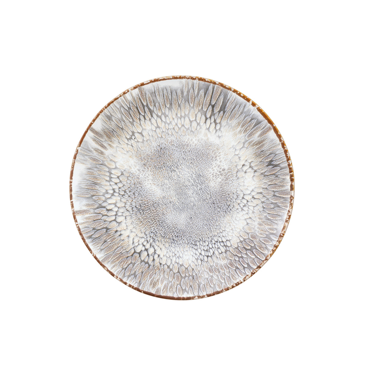 Assiette à dessert forme coupe (lot de 6) - gris texturé, MEDARD DE NOBLAT