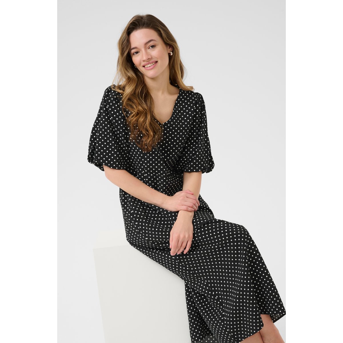 Robe noir/blanc a pois, KAFFE