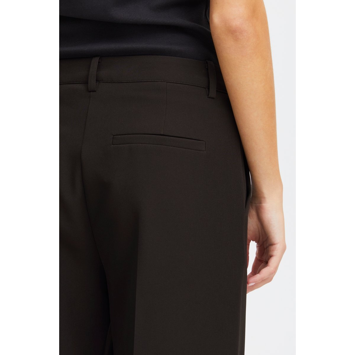 Pantalon coupe droite, jambes larges noir, ICHI