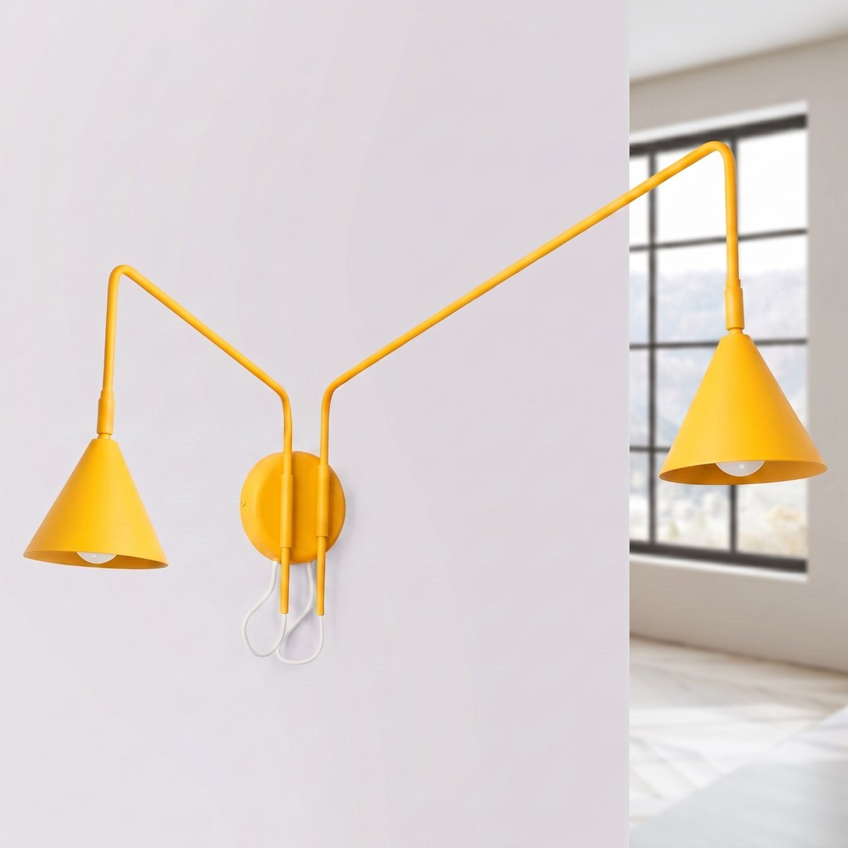 Applique murale Jaune E14 2 Nox jaune, EDEN