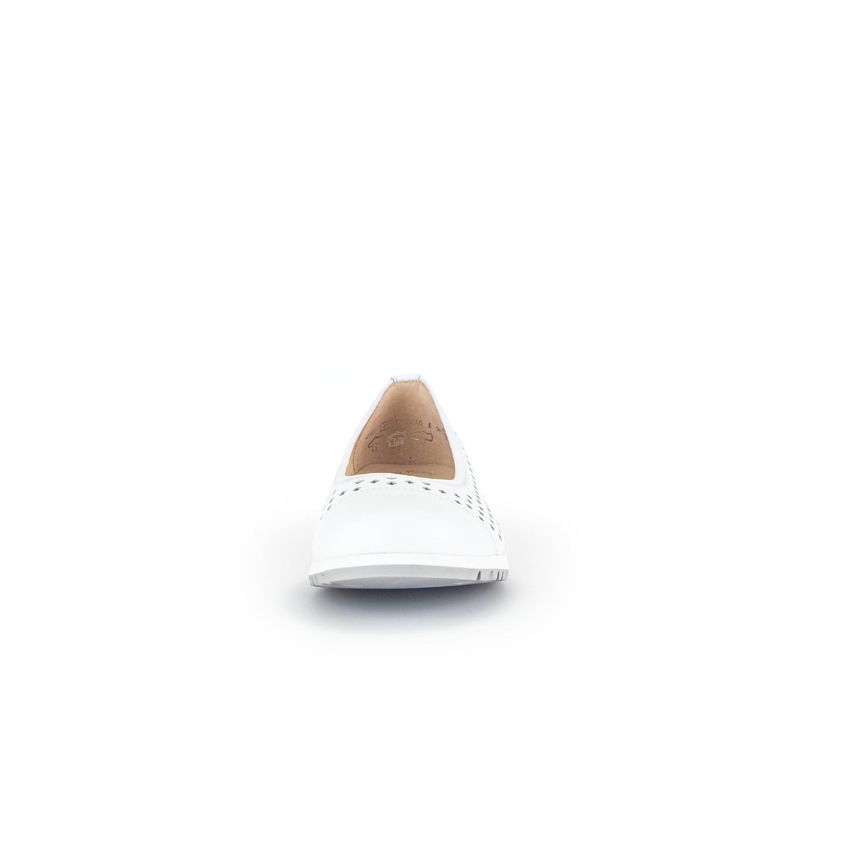 Ballerines en cuir lisse à talon compensé blanc, GABOR