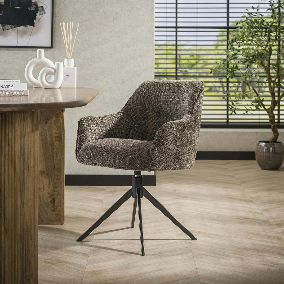 Fauteuil de table pivotant (lot de 2) MELBOURNE taupe, PIER IMPORT