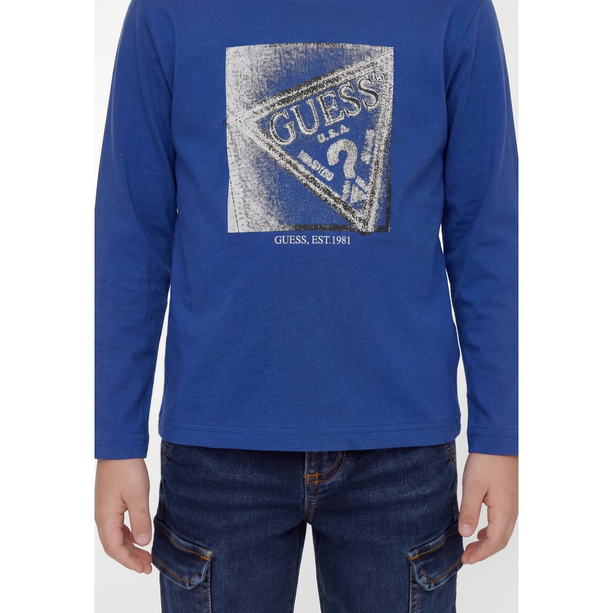 T-Shirt Polo Rayé bleu, GUESS KIDS