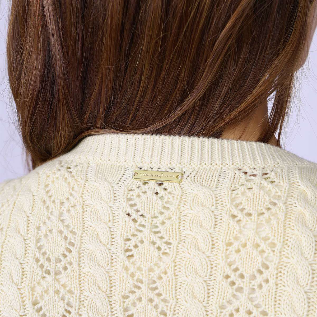 Pull ajouré ecru, MISE AU GREEN