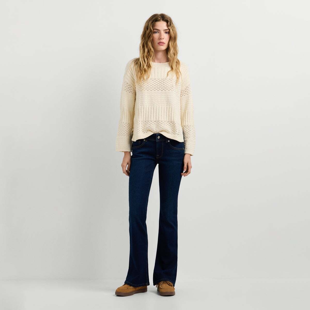 Pimlico - Jean Coupe Évasée, Taille Basse powerflex indigo foncé délavé, PEPE JEANS