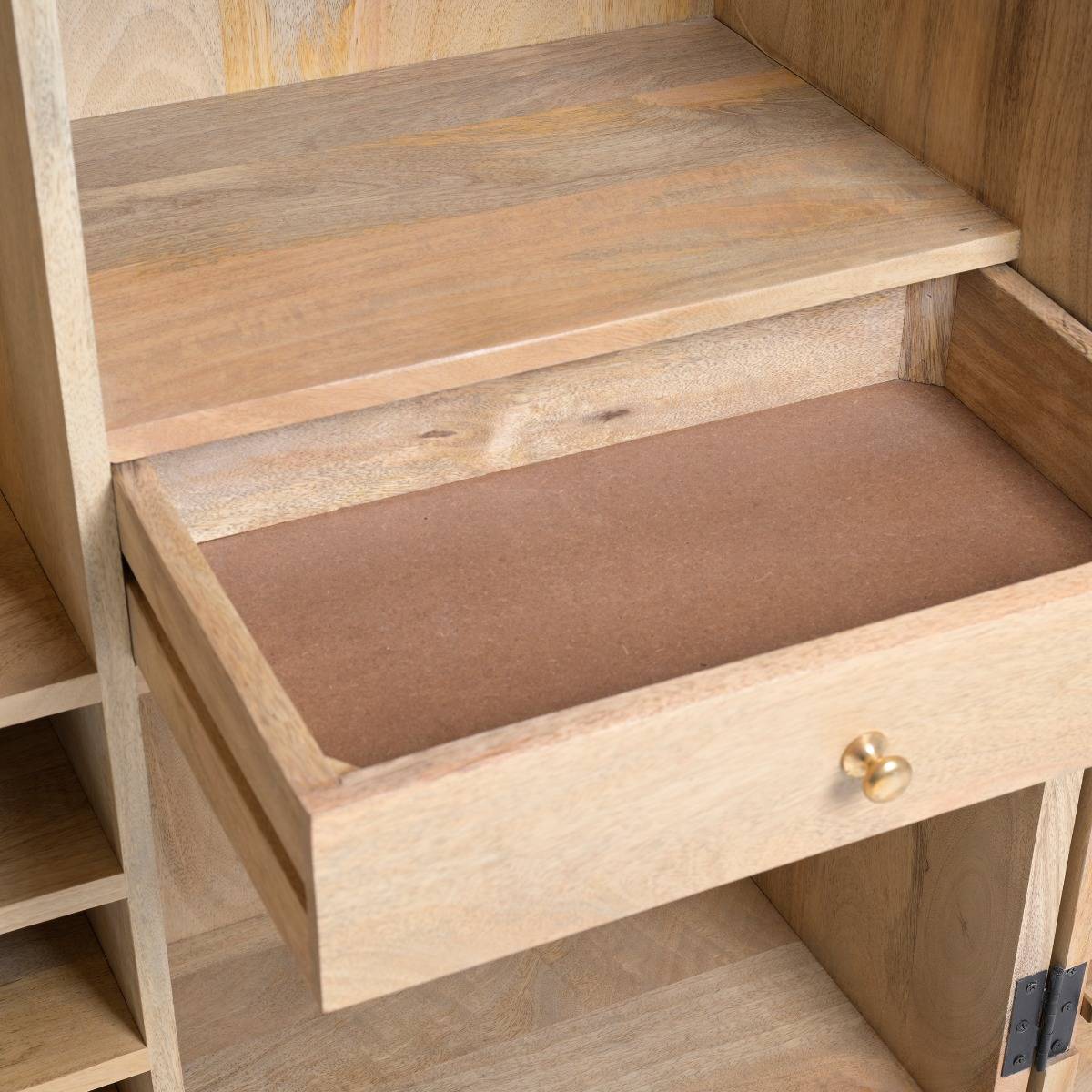 Bar en bois de manguier  YLENA bois clair, MADE IN MEUBLES 