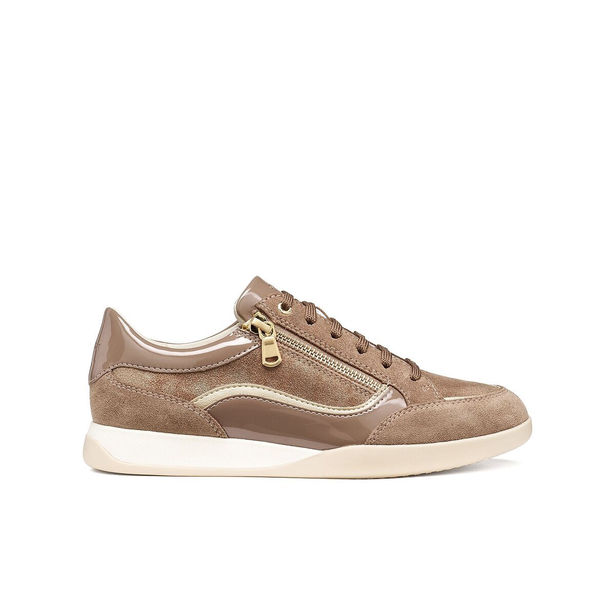 Zapatillas con cremallera y cordones MYRIA marrón, GEOX