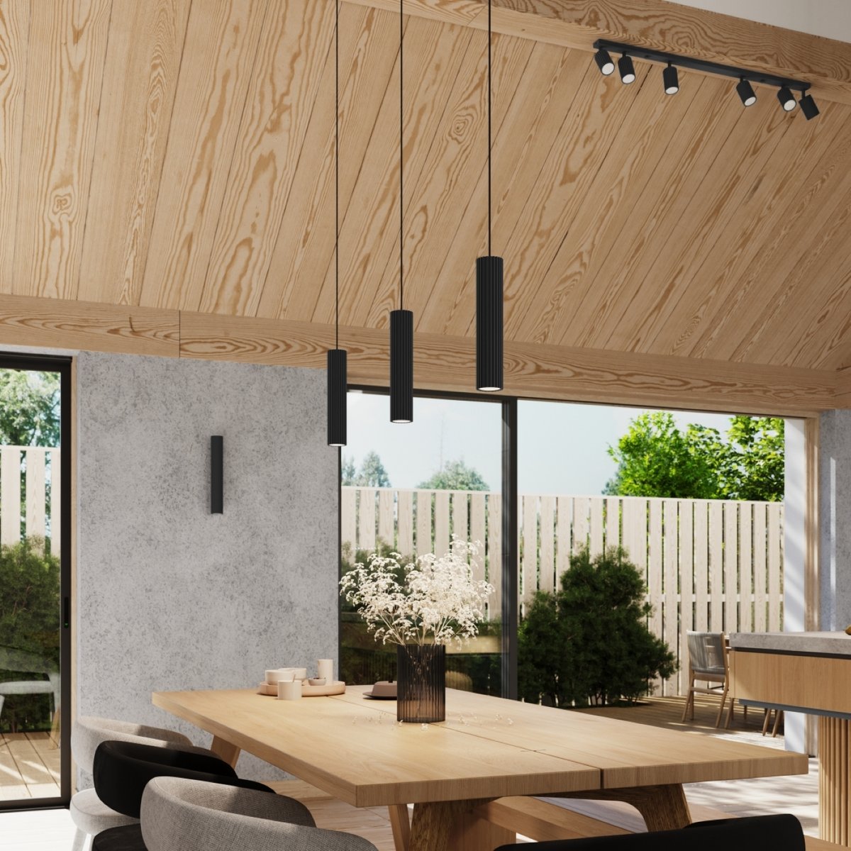 Applique Aluminium Noir GU10 2 Karbon 20 noir, EDEN
