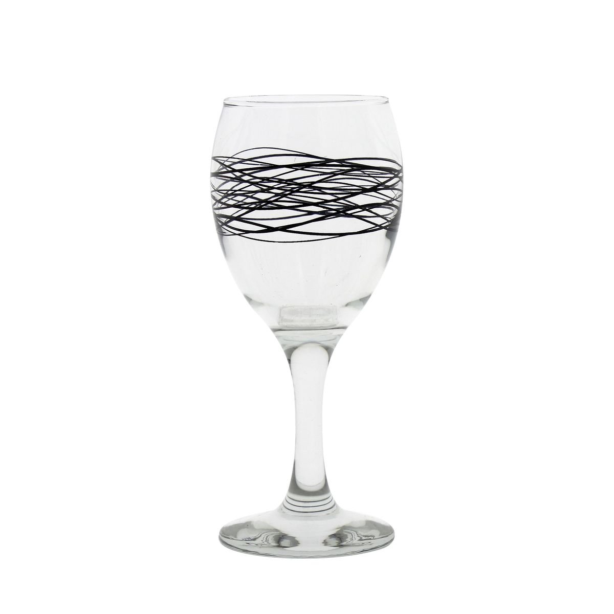 Lot de 6 verres à pied en verre 24,5cl, SERPENTIN transparent, NOVASTYL