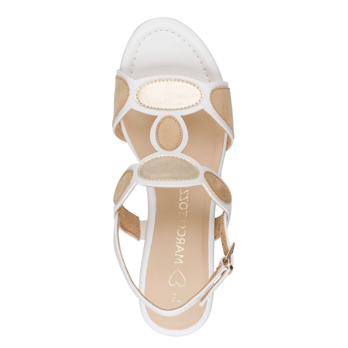 Sandale à talon en boucle blanc combiné, MARCO TOZZI