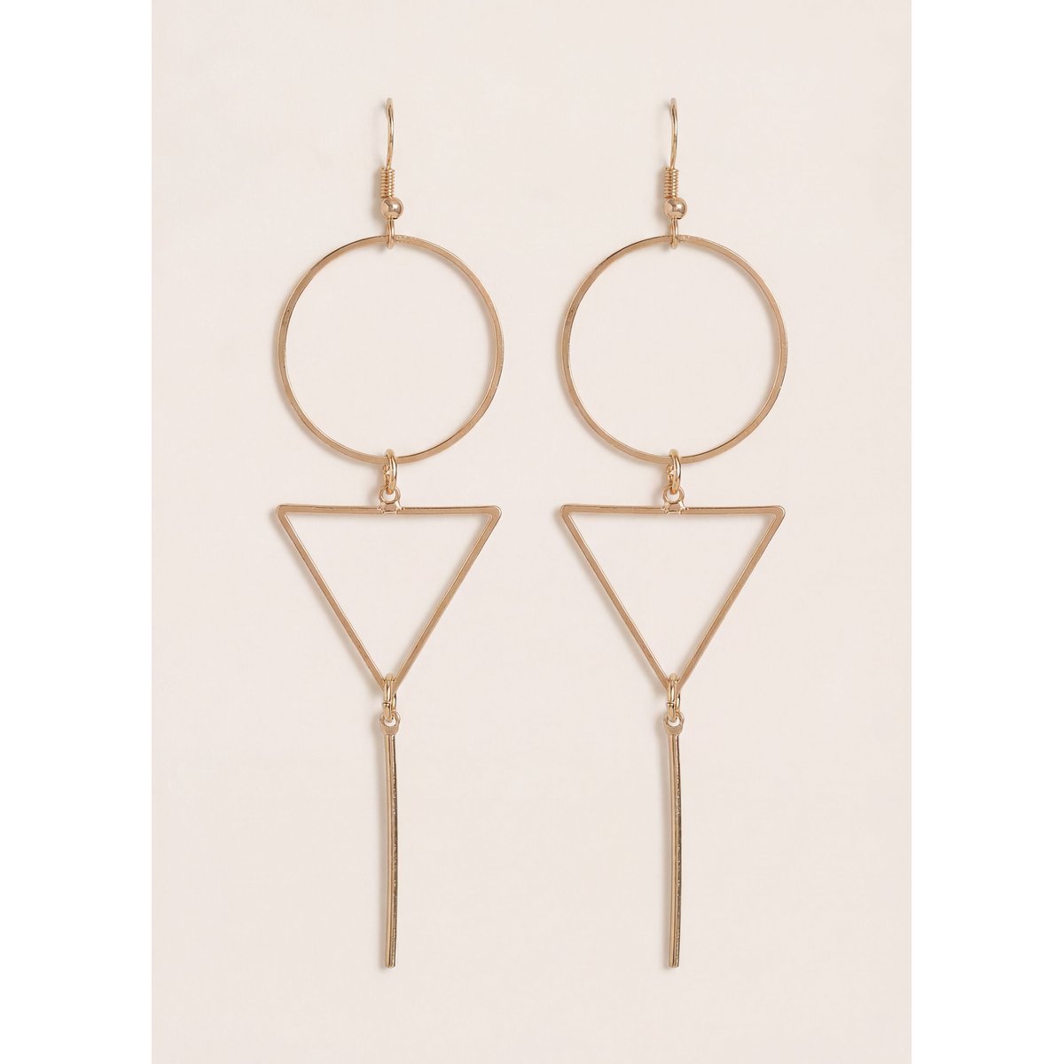 Boucles d'oreilles pendantesgéométriques light gold, LA FEE MARABOUTEE