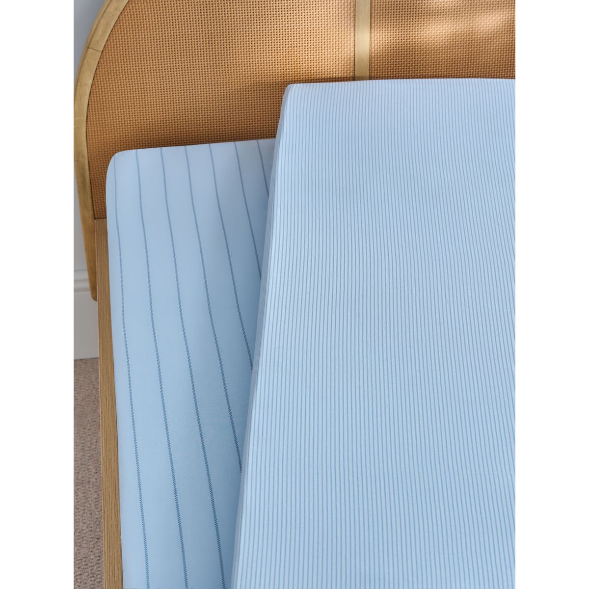 Draps-housses, lot de 2 rayures bleues, NEXT