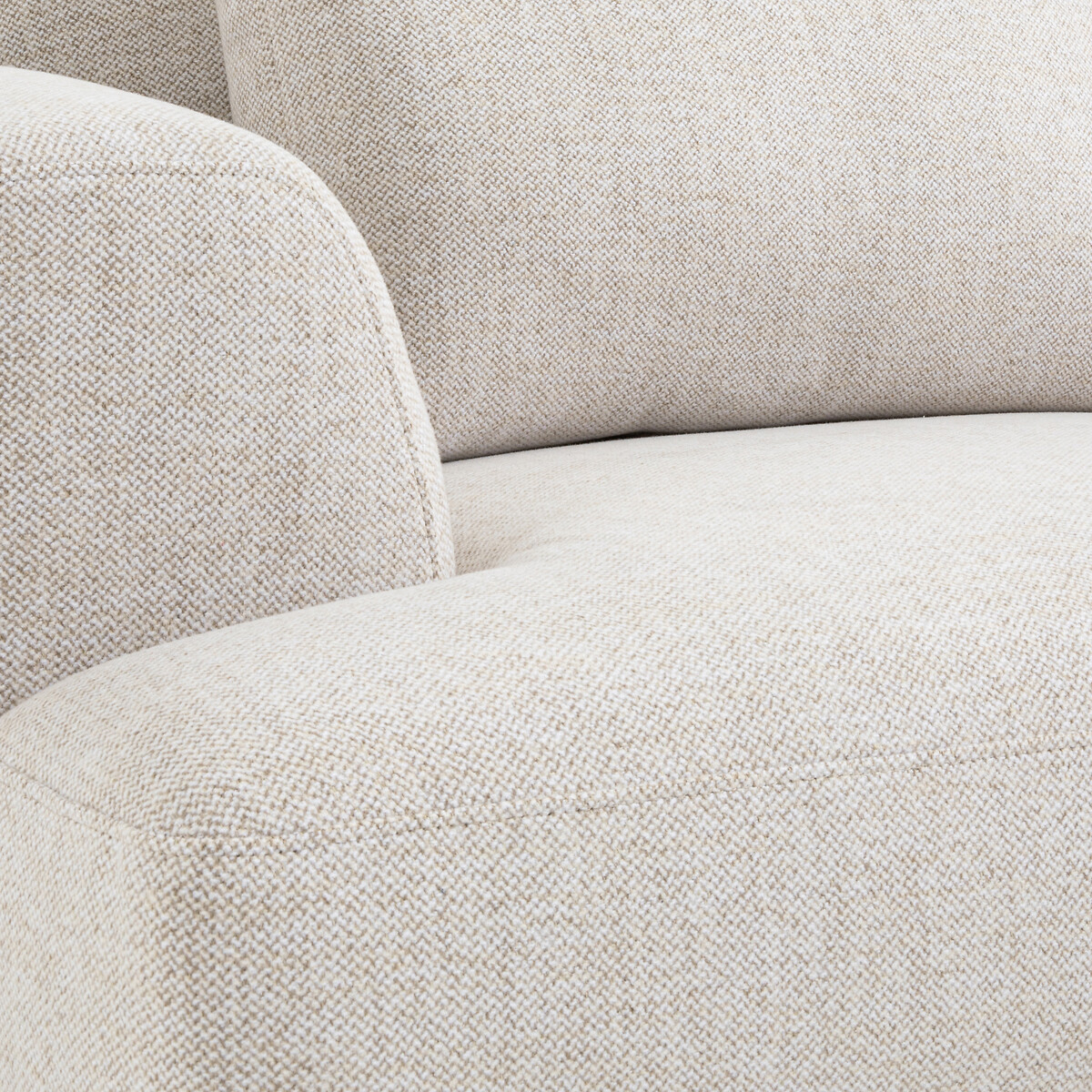 Geschlossenes Ecksofa Marsile mit Ecke rechts, Tweed-Optik elfenbein, AM.PM