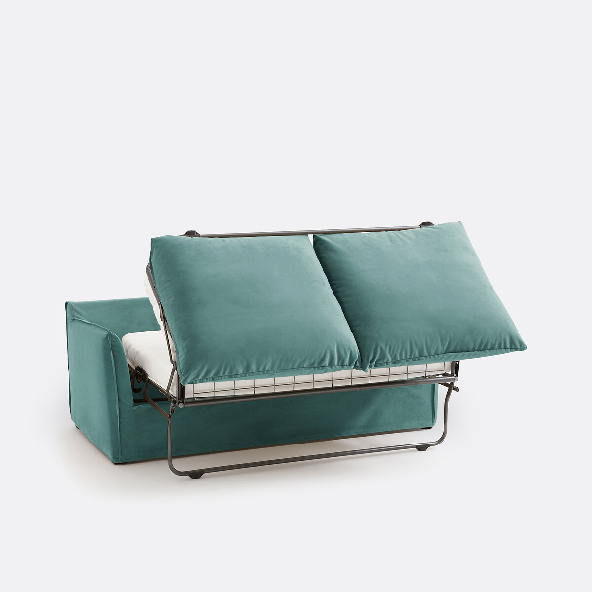Canapé convertible, 2 ou 3 places, déhoussable, velours, ODNA bleu céladon, LA REDOUTE INTERIEURS