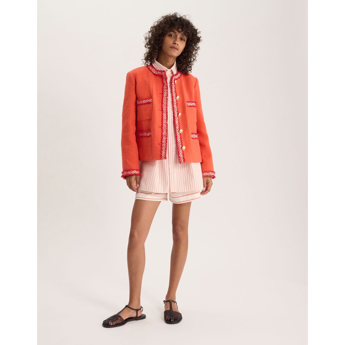 Veste Adelaïde en coton rouge, INES DE LA FRESSANGE PARIS