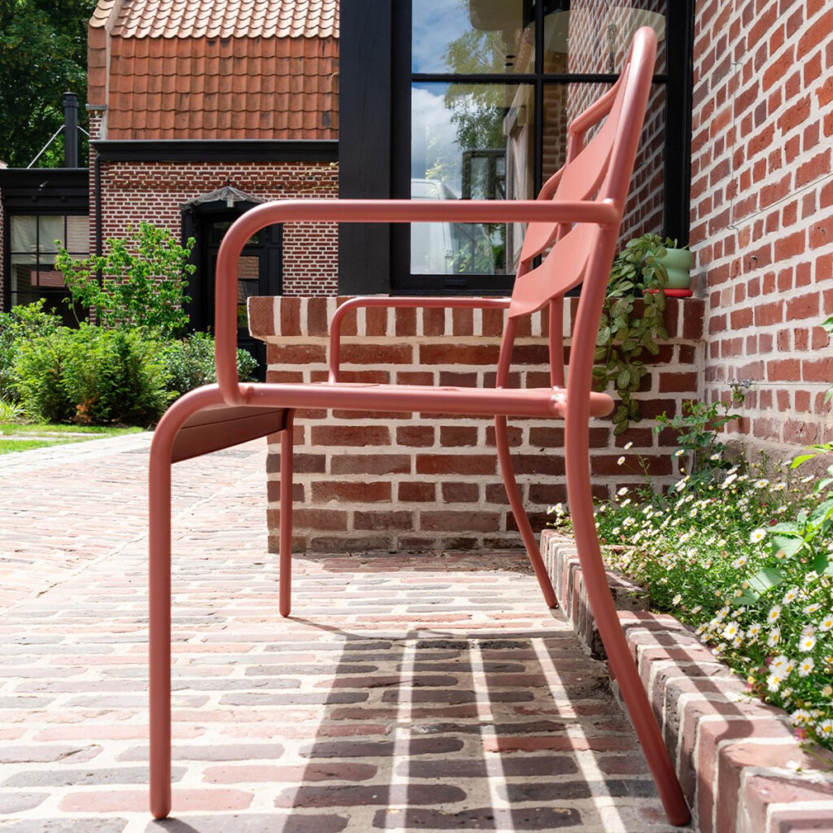Banc de jardin en aluminium 118cm Framboise SOHA framboise, WILSA GARDEN
