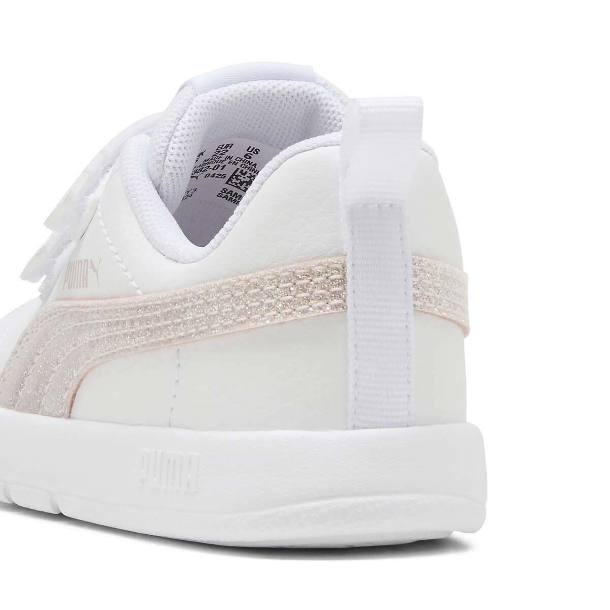 Baskets à scratch COURTFLEX V3 GLITZ V blanc/paillettes, PUMA