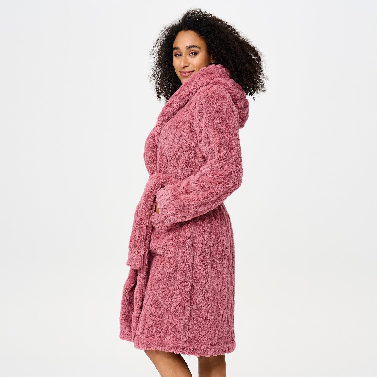 Robe en fleece dusty rose, LINGADORE