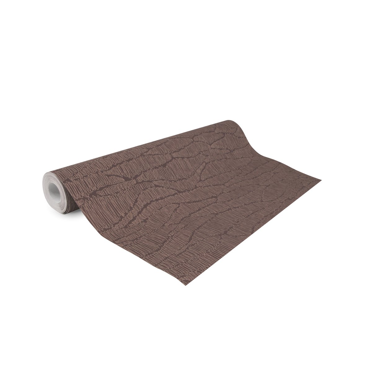 Papier peint Effet tissage Thya marron foncé, or, SUBLIME