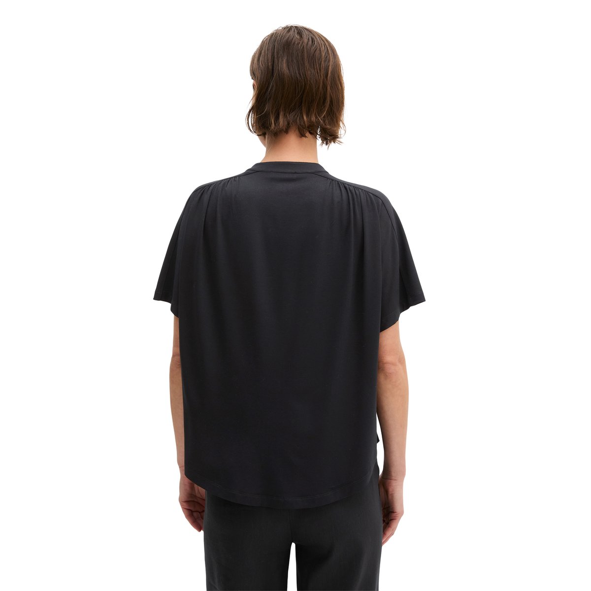 Blouse en jersey regular en LENZING™ ECOVERO™ noir, MARC O'POLO