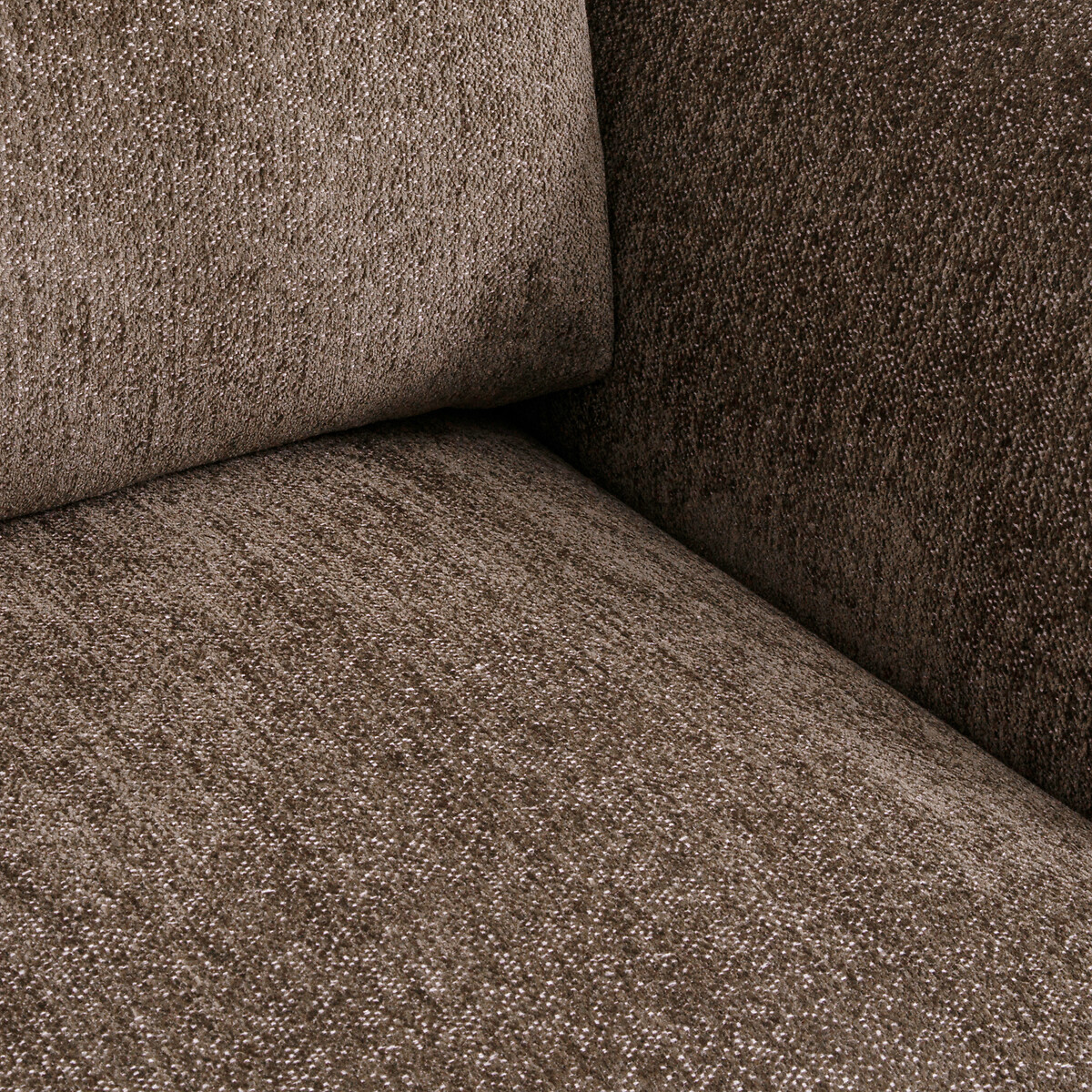 Sofá-cama de 3 lugares, chenille mesclado, Edith castanho-chocolate, LA REDOUTE INTERIEURS