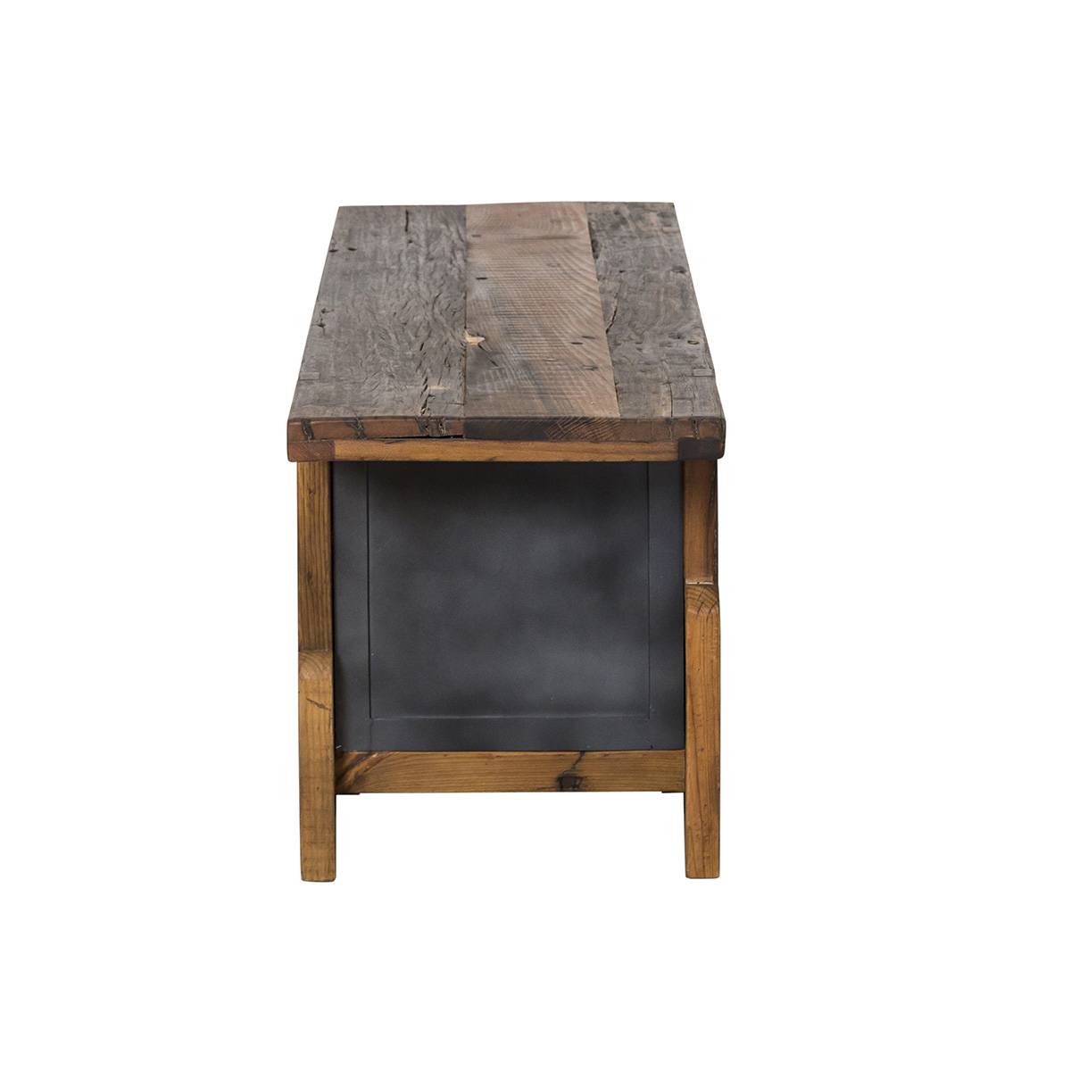 Meuble TV en bois recyclé HECTOR gris, MADE IN MEUBLES