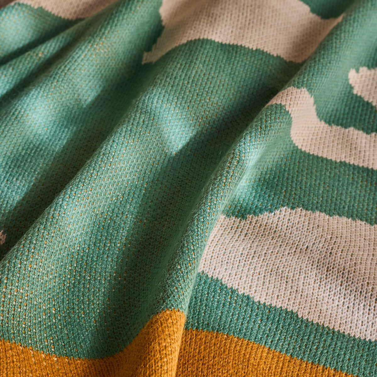 MADE.COM Ripple Knitted Throw teal, MADE
