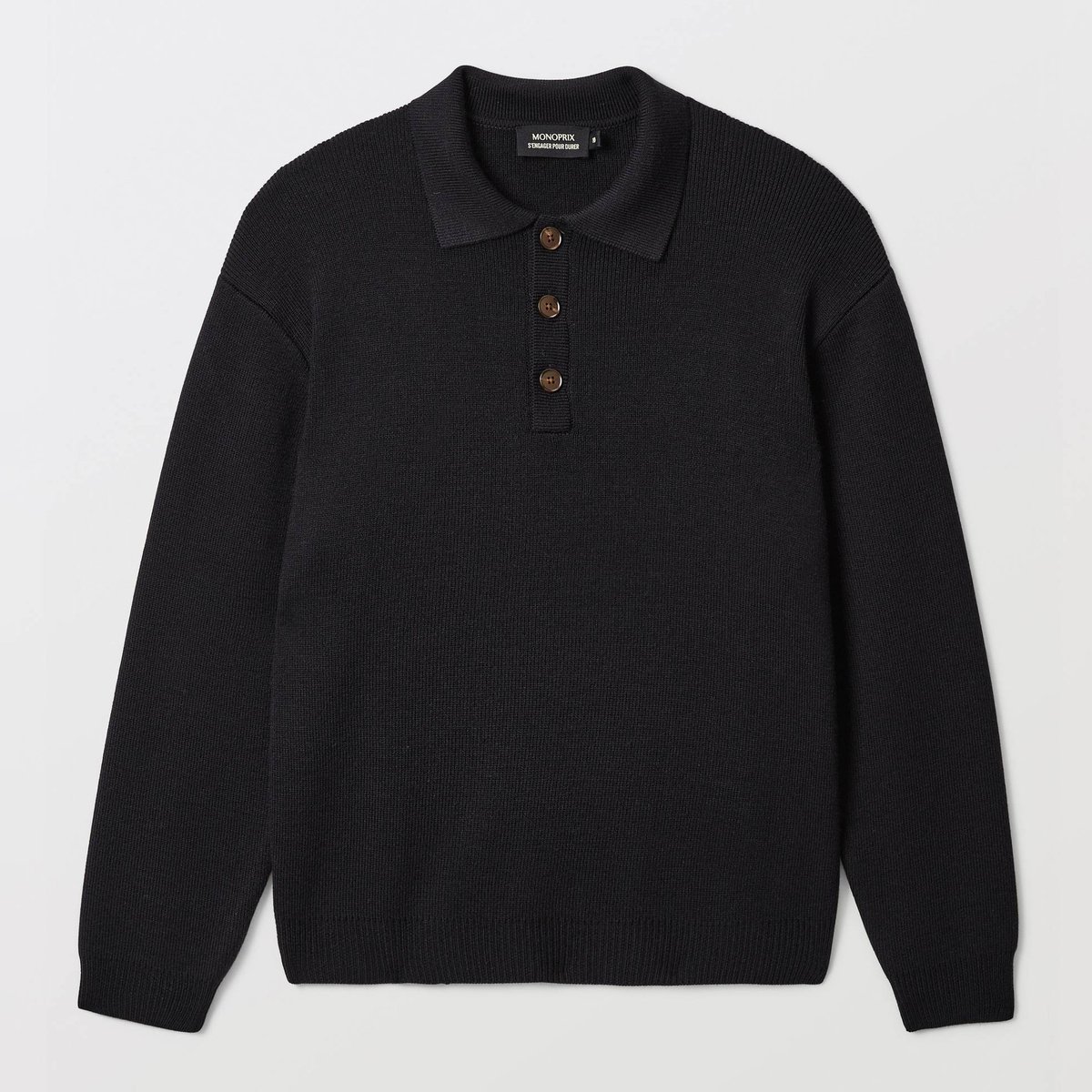 Pull uni contenant de la laine marine, MONOPRIX