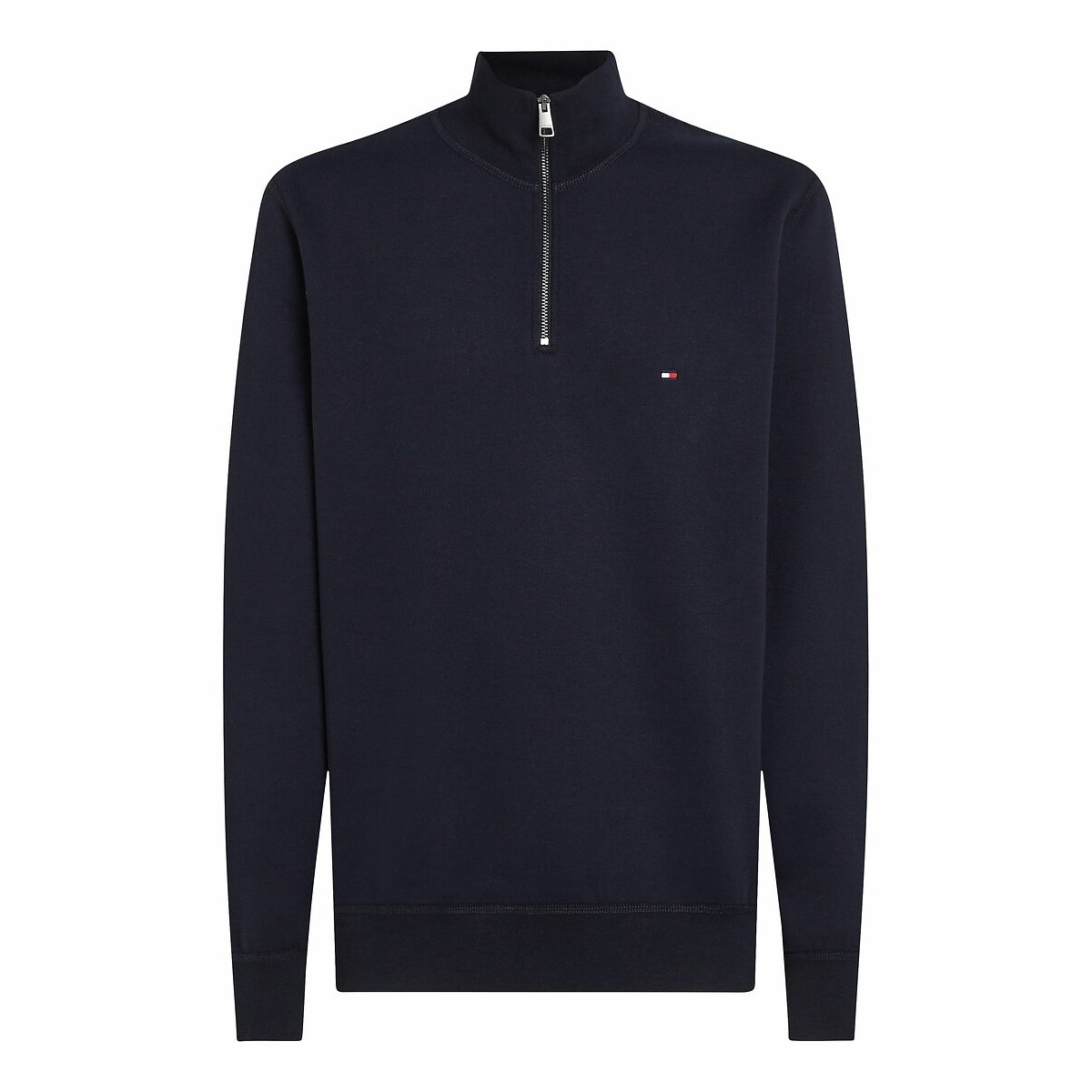 Sweat demi-zip fleece bleu foncé, TOMMY HILFIGER