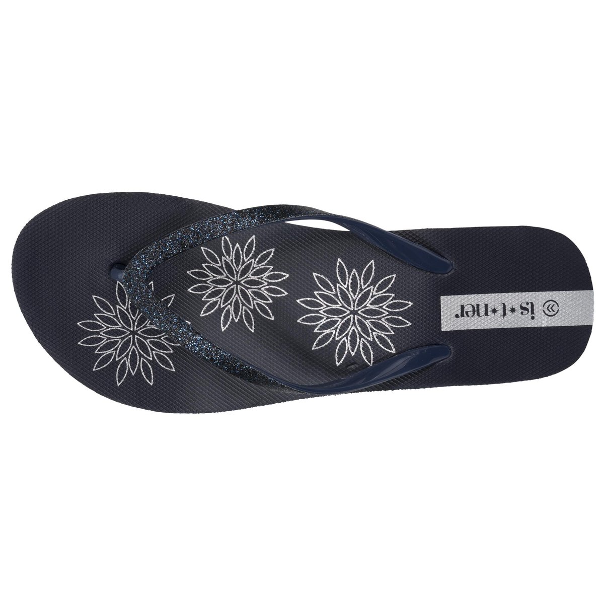 Tongs à talon de 4 cm, confortables et légères bleu marine, ISOTONER